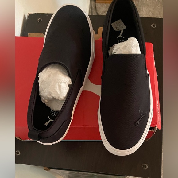 Puma Black and White Slip-On Loafers Size 10 they are new in box! - Picture 9 of 10